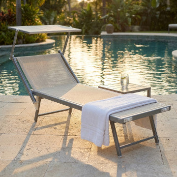 Lettino Rimini Alluminio Blu Regolabile 183x61x38h cm
