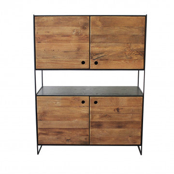 Mobile in legno di pino riciclato, 100x40x131 cm, colore marrone