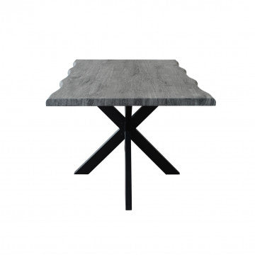 Tavolo piano MDF effetto legno antracite struttura metallo nero 160x90