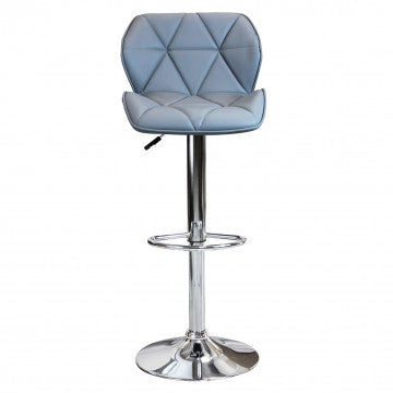 Sgabello regolabile in metallo e ecopelle, altezza 85-106 cm