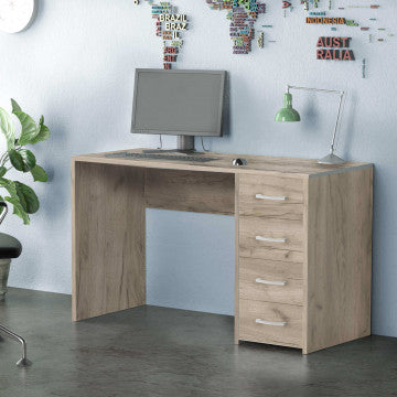 Porta PC in truciolare bilaminato olmo, dimensioni 120x50x74 cm