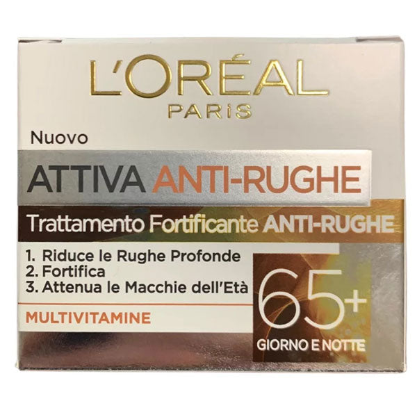 L'OREAL ATTIVA ANTI-RUGHE 65+ FORTIFICANTE GIORNO E NOTTE 50 ML