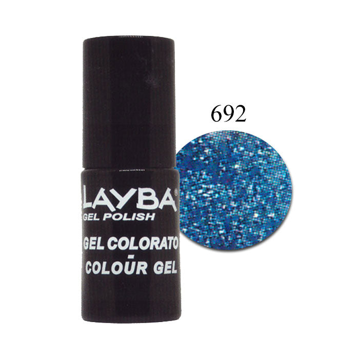 LAYLA LAYBA SMALTO SEMIPERMANENTE GEL POLISH BLUE GLITTER 692