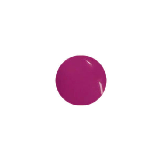 Pallina di smalto color magenta lucido, applicata su superficie bianca, rappresenta il colore vibrante del smalto ibrido effetto gel