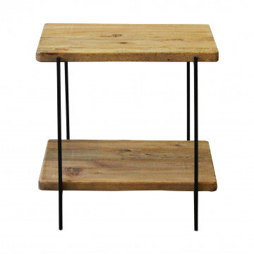 Tavolino in legno di pino riciclato, 50x42x51,5 cm, marrone