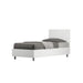 Letto singolo 80x190 Demas bianco con rete contenitore, design minimalista e struttura moderna per camere da letto eleganti.