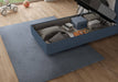 Letto singolo Appia 90x200 blu scuro con contenitore in microfibra, ideale per ottimizzare lo spazio in camera ITYHOME.