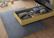 Letto singolo Appia 90x200 giallo ocra con contenitore in microfibra, soluzione salvaspazio per camere moderne ITYHOME.