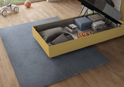 Letto Antea 90x210 giallo con contenitore, perfetto per dare colore e funzionalità alla camera.