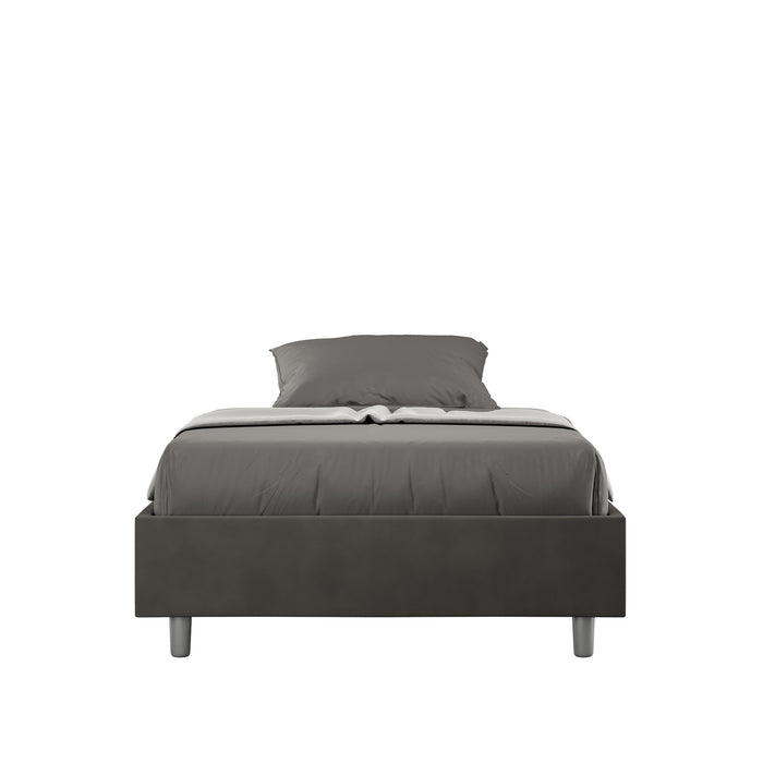 Letto singolo contenitore imbottito 100x190 microfibra Azelia