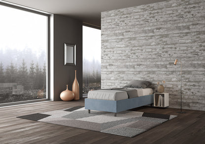 Itamoby Letto singolo contenitore imbottito 90x210 microfibra Azelia