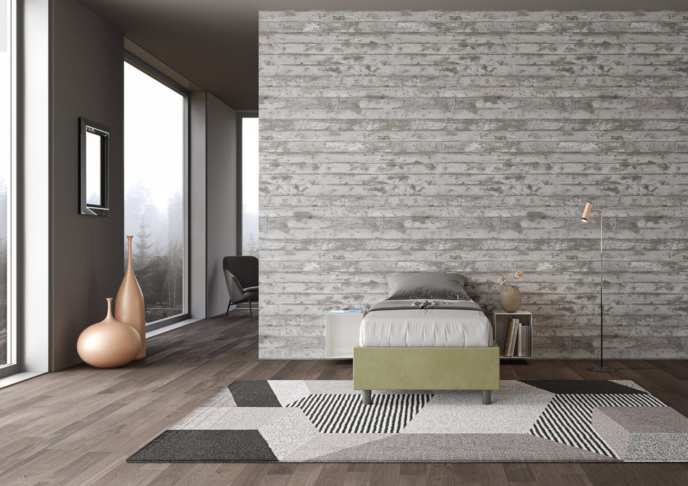 Letto singolo contenitore imbottito 90x210 microfibra Azelia