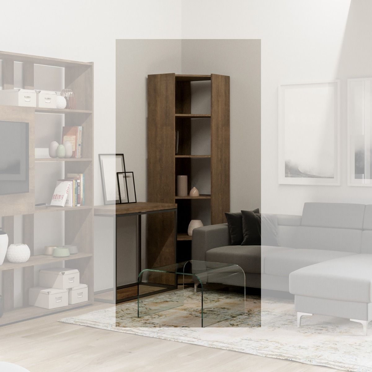 Librerie Angolari Kato A e B: Soluzioni Spaziali 60.3x204x60.3 cm Librerie made in italy Hobby Shop Solution   