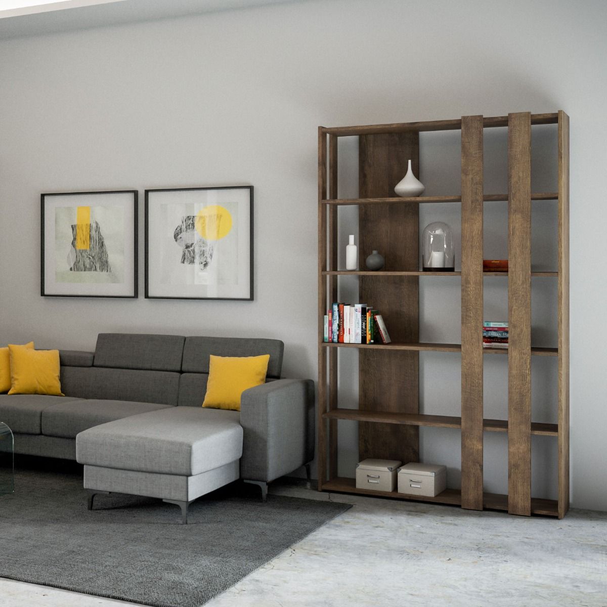 Libreria Kato Small: Variazioni di Stile per Spazi Compatti Librerie made in italy Hobby Shop Solution Libreria B Noce 