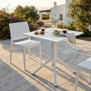 Tavolo Jarvis Polipropilene Bianco 80x80 cm