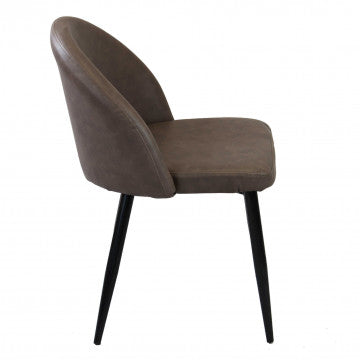 Poltrona struttura metallo seduta schienale ecopelle 50x50x76cm