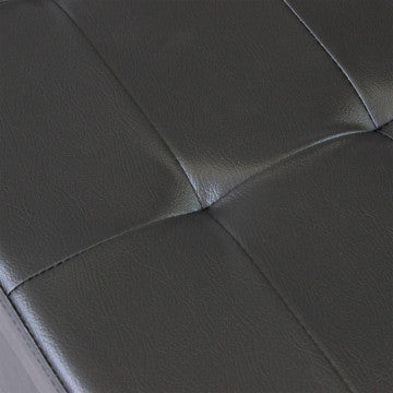 Pouf contenitore rettangolare in ecopelle nero 76x38x38 cm