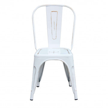 Sedia struttura metallo acciaio seduta bianca antico altezza 85 cm