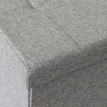 Pouf contenitore rettangolare in tessuto grigio 76x38x38 cm
