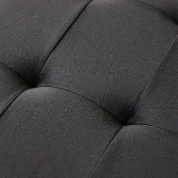Pouf contenitore rettangolare in velluto nero 76x38x38 cm