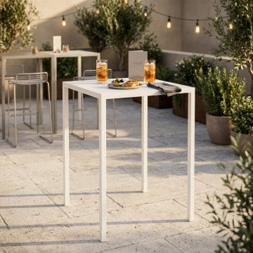 Tavolo autolivellante metallo 70x70 cm altezza 110 cm bianco