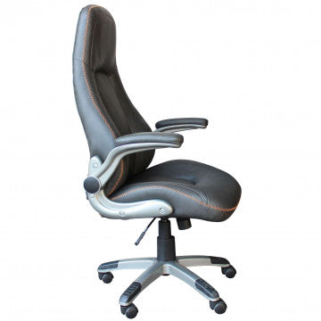 Poltrona gaming in poliuretano grigio, dimensioni 68x67x117-123 cm