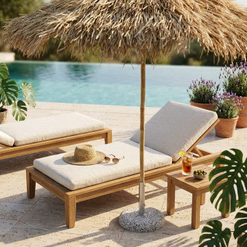 Ombrellone in bamboo con palo Ø 4,2 cm, diametro 250 cm, altezza 240 cm