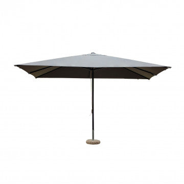Ombrellone con telo poliestere grigio 235 gr, palo alluminio nero 48 mm