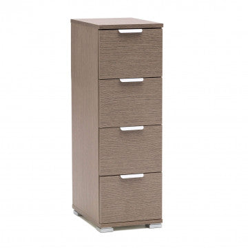 Cassettiera 4 cassetti in truciolare bilaminato rovere grigio 27x38x85