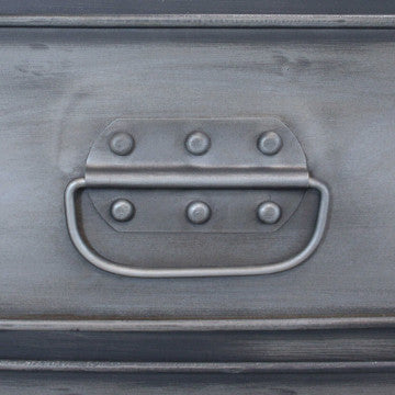 Mobile in acciaio con ripiano, 6 cassetti e 2 ante 132,5x37,5x82 cm
