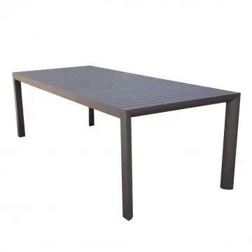 Tavolo allungabile Houston in alluminio taupe 135/180 x 70 cm, ideale per esterni moderni e funzionali, perfetto per giardini o terrazze.