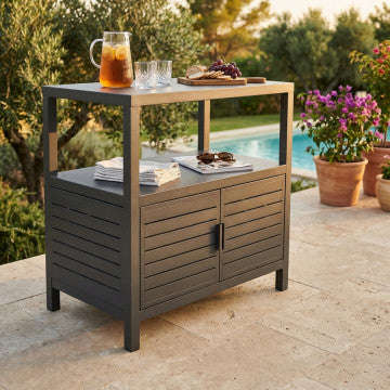 Mobiletto in alluminio verniciato - Dimensioni 90x55x90 cm - Antracite