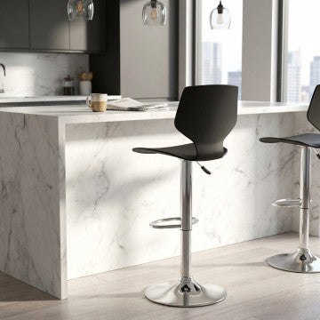 Sgabello regolabile in metallo e plastica, altezza 58-78 cm