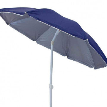 Ombrellone spiaggia nylon protezione UV diametro 180 cm palo metallo
