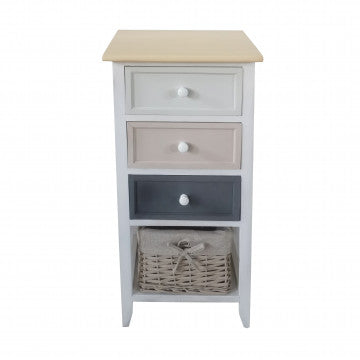 Mobiletto in legno con 4 cassetti 35x28x73 cm