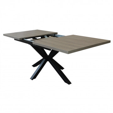 Tavolo allungabile piano melamina grigio 160/200 x 90 cm