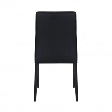 Sedia in acciaio e ecopelle nero, dimensioni 41x50x91 cm