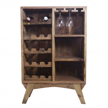 Cantinetta in legno riciclato marrone 60x30x90 cm con struttura robusta
