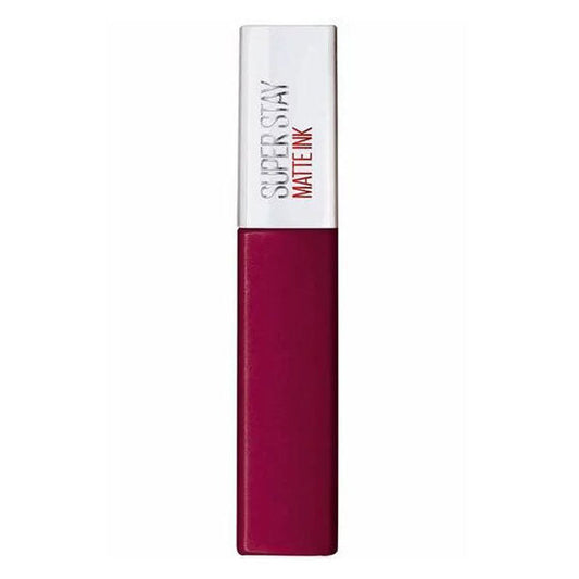 Rossetto liquido matte Maybelline Superstay in colore Pioneer 20, confezione rettangolare con finitura opaca, ideale per labbra intense e durature