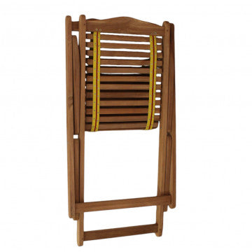 Sdraio in teak e corda, dimensioni 102x65x85 cm, colore marrone chiaro