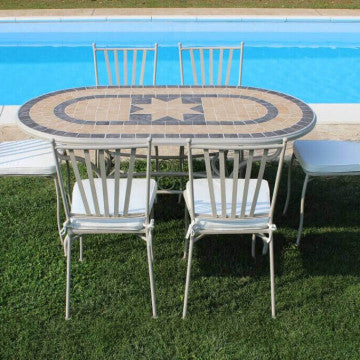 Sedia in acciaio verniciato tortora con cuscino beige 41x42x90 cm