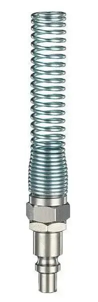 RACC.INNESTO RAP.C/MOLLA 63/MF 6X8 per aria compressa con molla di protezione, ideale per utensili da giardinaggio e raccordi rapidi.