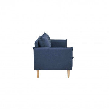 Divano 3 posti in tessuto con gambe in legno, 188x84x51 cm