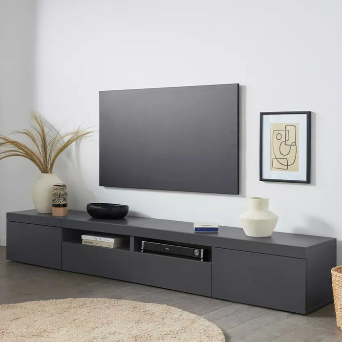 Mobile Porta TV Moderno Essential 240x40x35 cm - Antracite Opaco