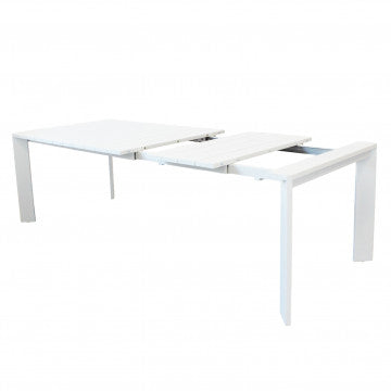 Tavolo alluminio verniciato bianco 150/200x100x75 cm struttura estensibile