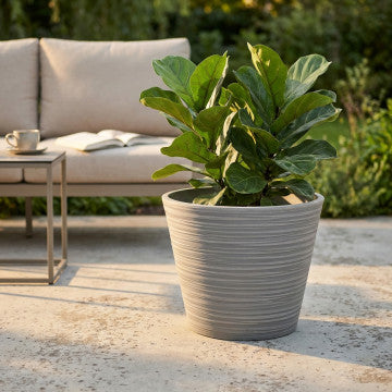 Vaso grande in fibra sintetica antracite Ø 41 cm altezza 33,3 cm