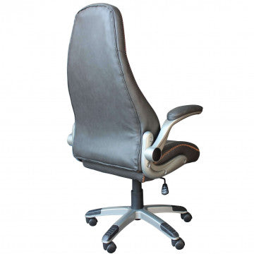 Poltrona gaming in poliuretano grigio, dimensioni 68x67x117-123 cm