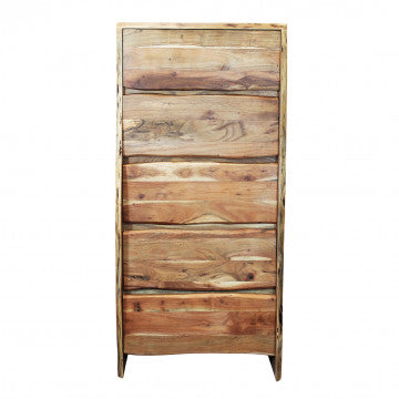 Mobile in legno di acacia massiccia, dimensioni 70x40x150 cm, finitura marrone