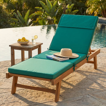 Cuscino lettino poliestere sfoderabile idrorepellente 59x194,5x4 cm