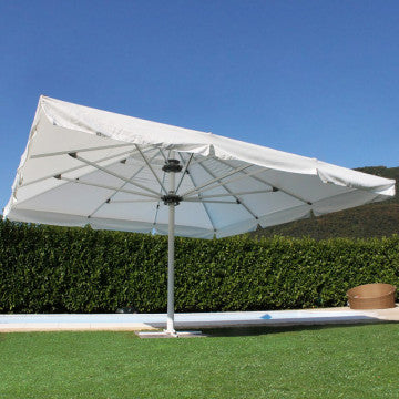 Ombrellone 5x5 m telo poliestere 350 gr antivento palo telescopico alluminio